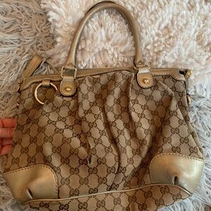 Gucci Beige 1 DAY SALE Monogram Canvas Top-Handle Bag